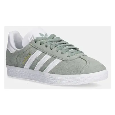 Semišové sneakers boty adidas Originals Gazelle zelená barva, JH5384