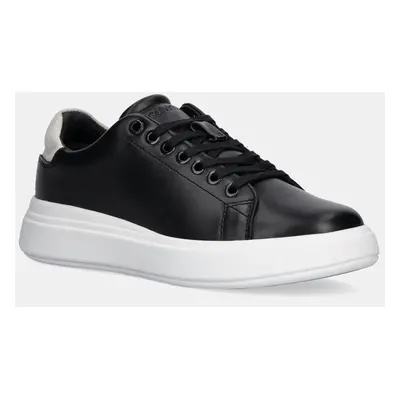 Kožené sneakers boty Calvin Klein CUPSOLE LACE UP - SUEDE BT černá barva, HW0HW02404