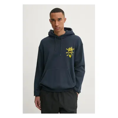 Mikina adidas Originals Q12 TS HOOD BU pánská, tmavomodrá barva, s kapucí, s potiskem, JN5694