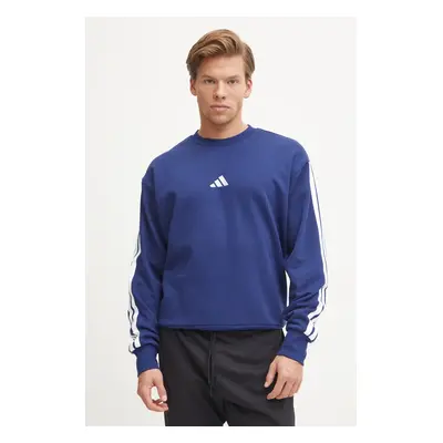 Mikina adidas Essentials pánská, tmavomodrá barva, vzorovaná, JE6307