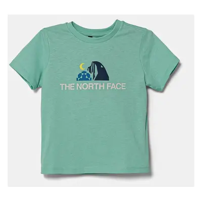 Dětské bavlněné tričko The North Face KID GRAPHIC S/S TEE tyrkysová barva, s potiskem, NF0A8AXE6