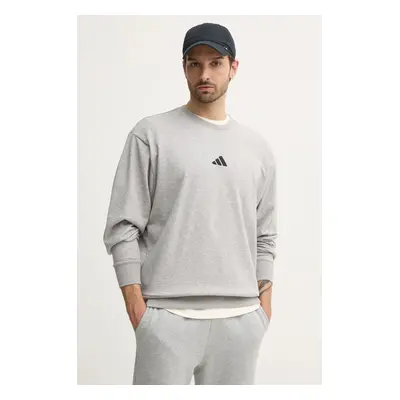 Mikina adidas Feelcozy pánská, šedá barva, melanžová, JE3828