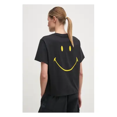 Bavlněné tričko adidas Originals X Smiley černá barva, JD2740