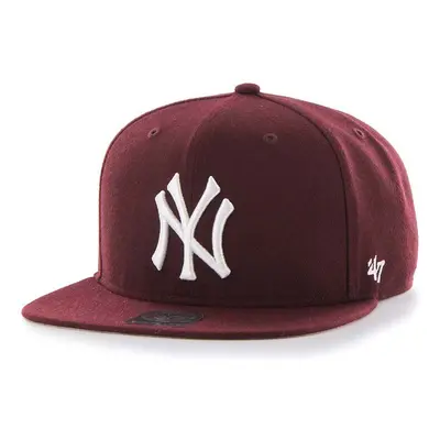 Kšiltovka 47 brand MLB New York Yankees vínová barva, s aplikací, B-NSHOT17WBP-KM