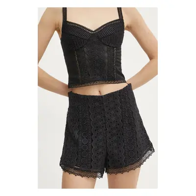 Kraťasy Charo Ruiz Ibiza Hazie dámské, černá barva, hladké, high waist, 256500