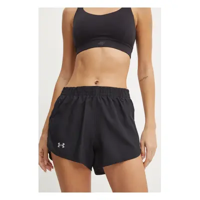 Běžecké šortky Under Armour Fly By černá barva, high waist