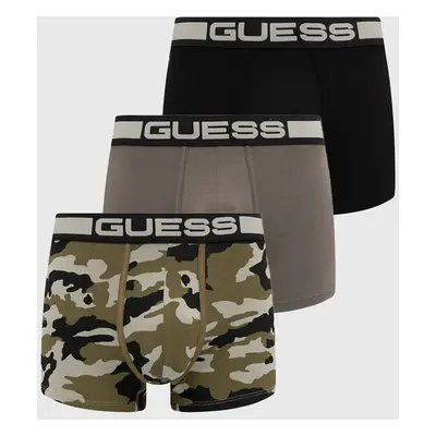 Boxerky Guess JOE 3-pack pánské, zelená barva, U4BG05.K6YW1