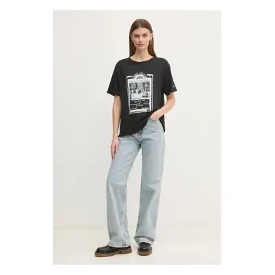 Bavlněné tričko Pepe Jeans LELE černá barva, PL505992