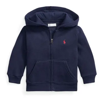 Dětská mikina Polo Ralph Lauren tmavomodrá barva, s kapucí, hladká, 320547626001