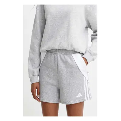 Kraťasy adidas Performance Tiro 24 dámské, šedá barva, s aplikací, high waist, IR9327