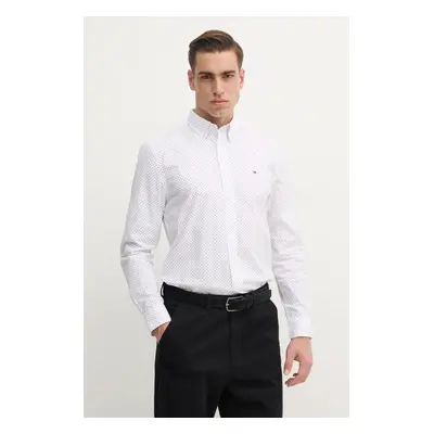 Bavlněná košile Tommy Hilfiger bílá barva, regular, s límečkem button-down, MW0MW37554