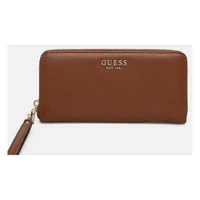 Peněženka Guess LAUREL hnědá barva, SWVC85 00146