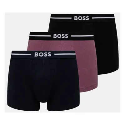 Boxerky BOSS 3-pack pánské, černá barva, 50532453