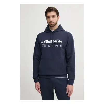 Mikina Red Bull Racing x Pepe Jeans TEAM LOGO HOODY pánská, tmavomodrá barva, s kapucí, s potisk