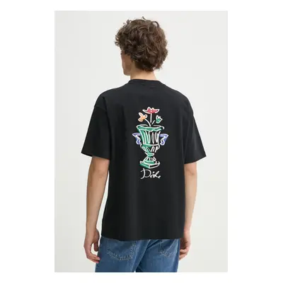 Bavlněné tričko Drôle de Monsieur Le T-Shirt Vase černá barva, s potiskem, F-TS225-CO002-BL