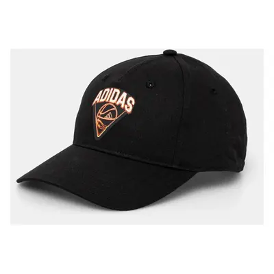 Kšiltovka adidas HOOPS CAP černá barva, s potiskem, JE3775