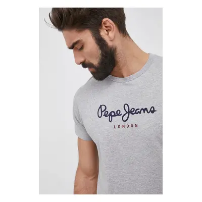 Bavlněné tričko Pepe Jeans Eggo šedá barva, melanžové