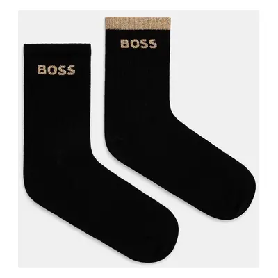 Ponožky BOSS 2-pack dámské, černá barva, 50524401