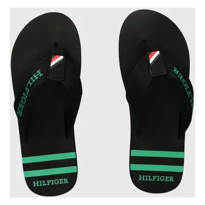 Žabky Tommy Hilfiger SPORTY BEACH SANDAL pánské, černá barva, FM0FM05020