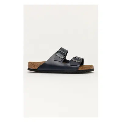 Kožené pantofle Birkenstock Arizona pánské, tmavomodrá barva, 1013643