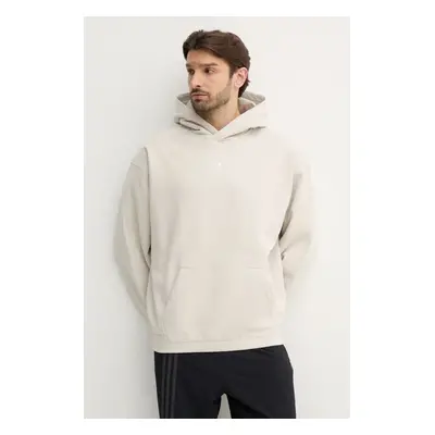 Dětská bavlněná mikina adidas Originals Essential pánská, béžová barva, s kapucí, hladká, JD3299