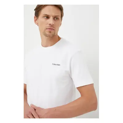 Bavlněné tričko Calvin Klein bílá barva