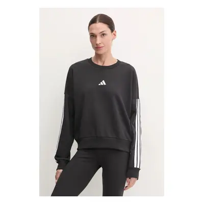 Mikina adidas Essentials dámská, černá barva, s aplikací, JE0016