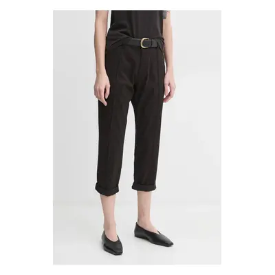 Kalhoty G-Star Raw dámské, černá barva, jednoduché, high waist, D25308-D715