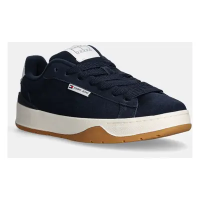 Semišové sneakers boty Tommy Jeans SKATER SNEAKER tmavomodrá barva, EM0EM01607