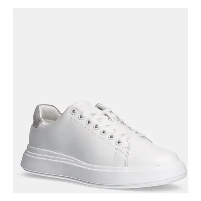 Kožené sneakers boty Calvin Klein CUPSOLE LACE UP - SUEDE BT bílá barva, HW0HW02404