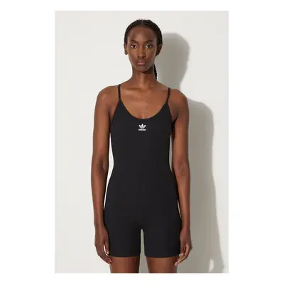 Kombinéza adidas Originals Essentials RIB Onesie černá barva, s kulatým výstřihem, JC6212