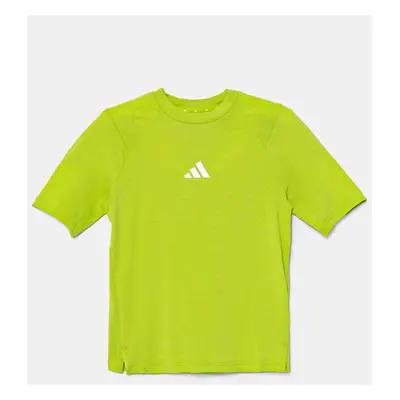 Dětské tričko adidas zelená barva, s potiskem, JD0130