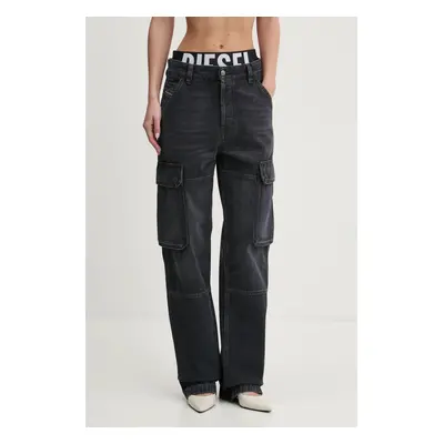 Džíny Diesel D-POT-CARGO L.32 TROUSERS dámské, high waist, A16355.007Z9