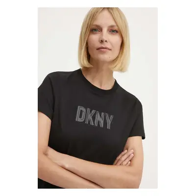 Bavlněné tričko Dkny černá barva, DP4T9672