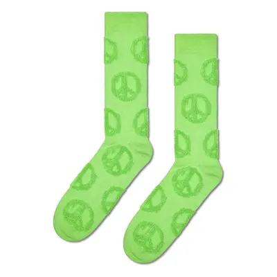 Ponožky Happy Socks Terry Peace Sign Sock zelená barva