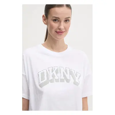 Bavlněné tričko Dkny bílá barva, DP5T1119