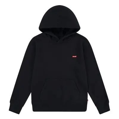 Dětská mikina Levi's MINI BATWING HOODIE černá barva, s kapucí, hladká, 9EL452