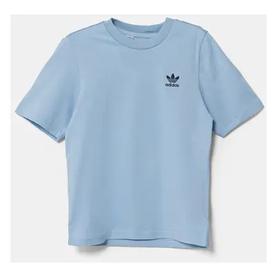 Dětské bavlněné tričko adidas Originals modrá barva, s aplikací, JC8419