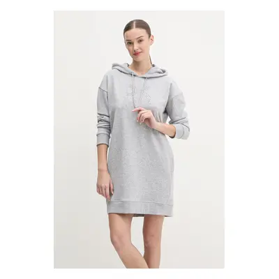 Šaty Dkny šedá barva, mini, DP5D4884