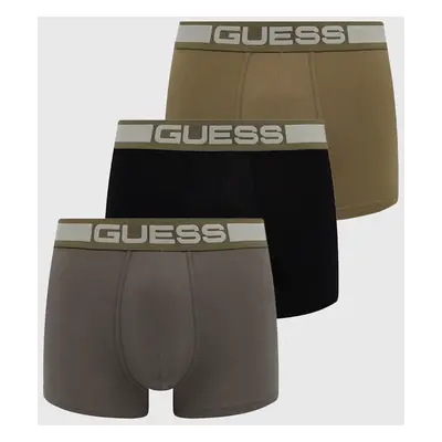 Boxerky Guess JOE 3-pack pánské, zelená barva, U4BG03.K6YW1