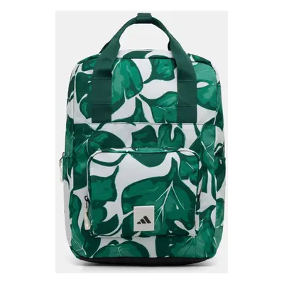 Batoh adidas W LEAF BACKPACK dámský, zelená barva, velký, vzorovaný, JG1111