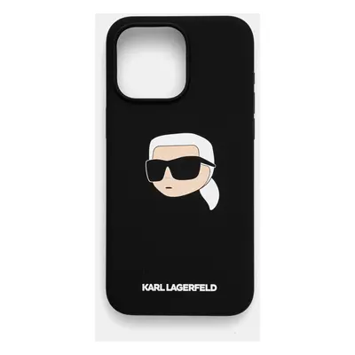 Obal na telefon Karl Lagerfeld iPhone 15 Pro Max 6.7 černá barva, KLHMP15XSKHPPLK