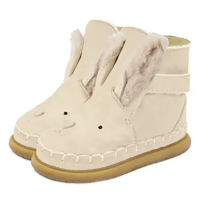 Dětské semišové zimní boty Donsje Dubu Exclusive Shoes Rabbit béžová barva, 1500504