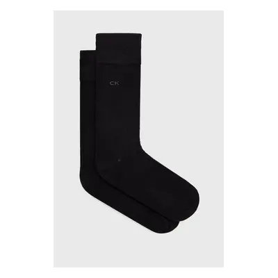 Ponožky Calvin Klein 2-pack pánské, černá barva, 701218631