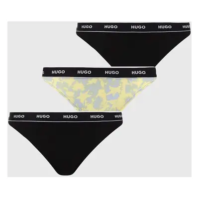 Tanga HUGO 3-pack žlutá barva, 50495870