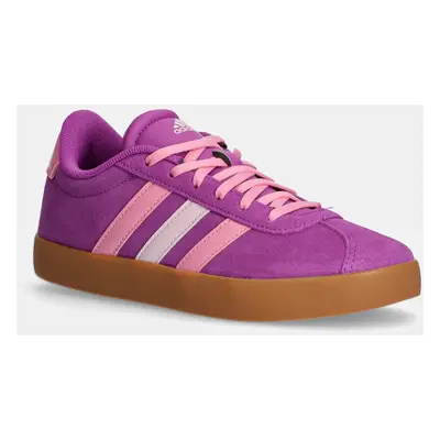 Dětské semišové sneakers boty adidas VL COURT 3.0 fialová barva, JH8726