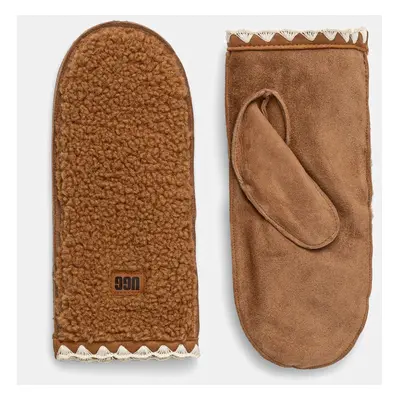 Semišové rukavice UGG hnědá barva, 101031