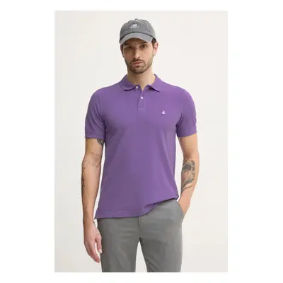 Bavlněné polo tričko United Colors of Benetton růžová barva, 3089J3179