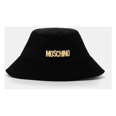 Bavlněný klobouk Moschino černá barva