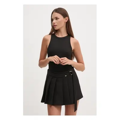 Kraťasy Gaudi dámské, černá barva, hladké, high waist, 421FD25008